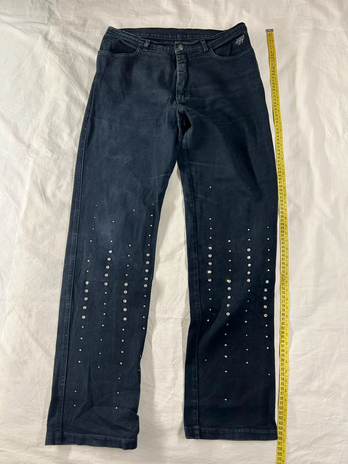 Jean noir droits à strass vintage bianca maria caselli taille 44